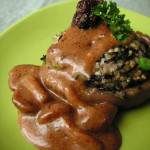 椎茸のお豆腐詰め なめこ×デミソース