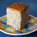 【桃とバナナとミントのケーキ】